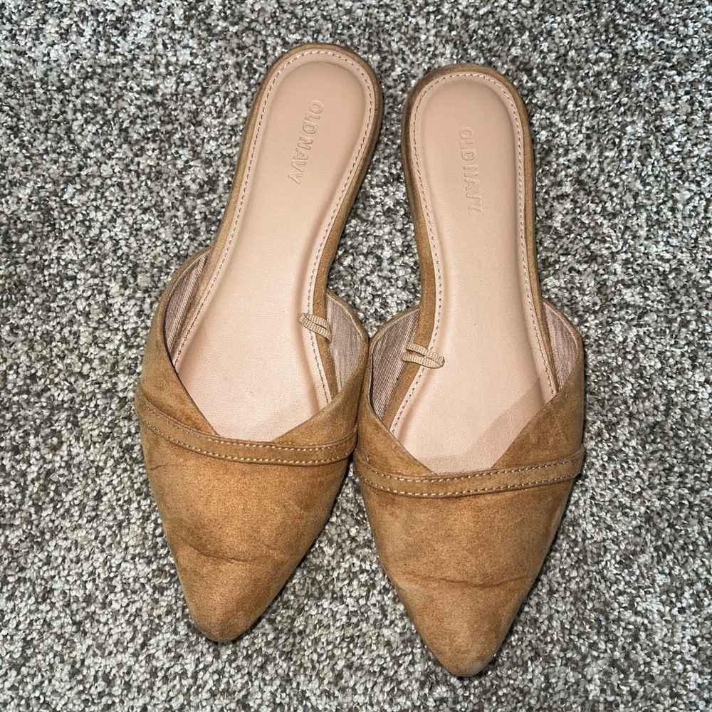 Old Navy Women's Brown Suede Mules